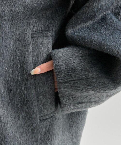 ウール混 シャギーミドルコート（その他アウター）｜mystic