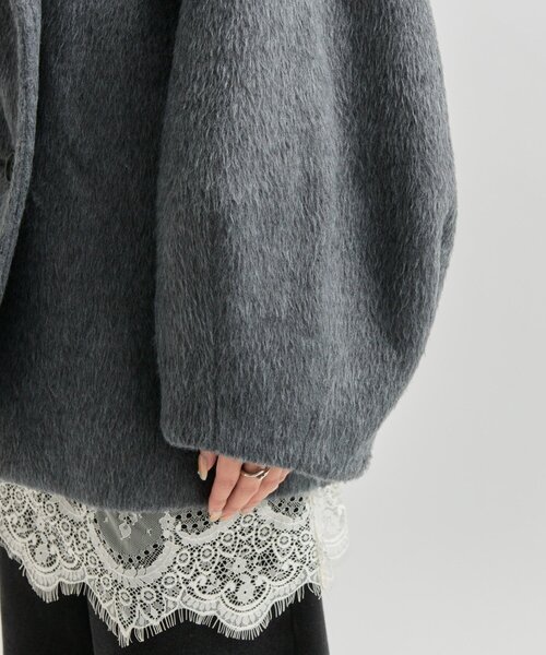 ウール混 シャギーミドルコート（その他アウター）｜mystic