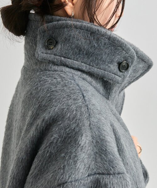 ウール混 シャギーミドルコート（その他アウター）｜mystic