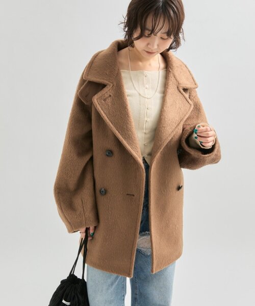 ウール混 シャギーミドルコート（その他アウター）｜mystic