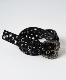WISH FOR EVER(ウィッシュフォーエバー)のASSORT EYELET DESIGN UNBORN CARF LIKE HEAVY BUCKLE BELT / アソートアイレットデザインアンボーンカーフライクヘビーバックルベルト(ベルト)