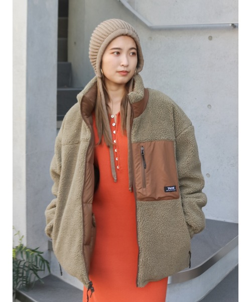 TAION（タイオン）の「TAION別注 リバーシブルダウン（ダウンジャケット/コート・レディース・ブラウン/ブラック・SMALL/MEDIUM）」の2枚目の写真