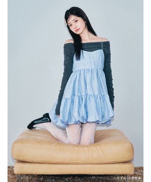 Lily♡ジャガードバルーンドレス lilybrown リリーブラウン ジャガードバルーンミニワンピース