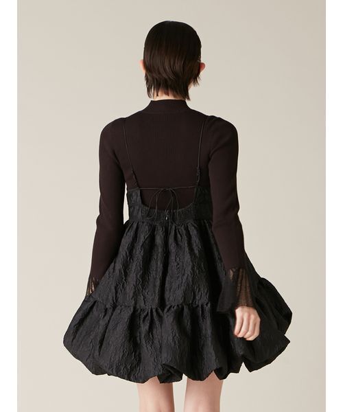 Lily♡ジャガードバルーンドレス LILY BROWN（リリーブラウン）の「ジャカードバルーンミニワンピース