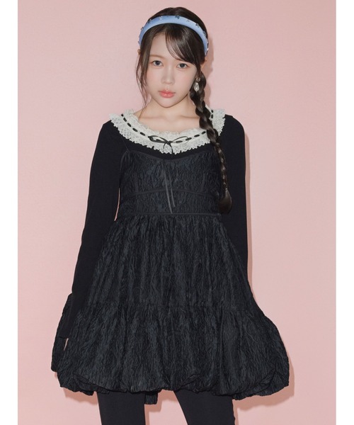 BRUNT LILY kozara ブラック ジャカードバルーンミニワンピース（ワンピース）｜LILY BROWN（リリー