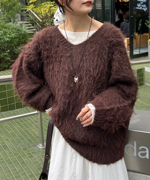 mystic（ミスティック）の「【前後2way】ふわふわシャギーニット