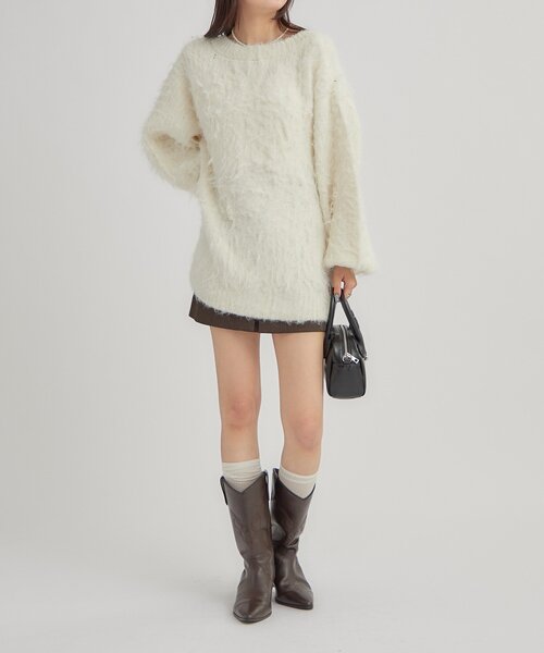 セール】【/前後2way/今すぐお届け可能！】ふわふわシャギーニット