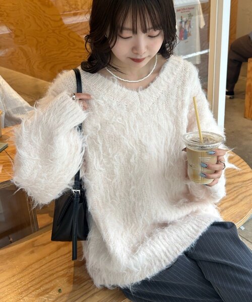 mystic（ミスティック）の「【前後2way】ふわふわシャギーニット