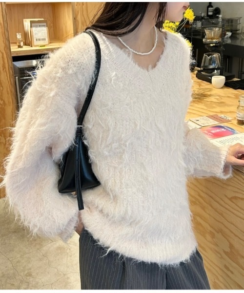 mystic（ミスティック）の「【前後2way】ふわふわシャギーニット