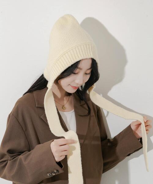 SMELLY(スメリー)の「ニットキャップボンネット(ニットキャップ/ビーニー・レディース・ブラック/アイボリー・-)」の20枚目の写真