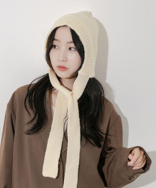 SMELLY(スメリー)の「ニットキャップボンネット(ニットキャップ/ビーニー・レディース・ブラック/アイボリー・-)」の19枚目の写真