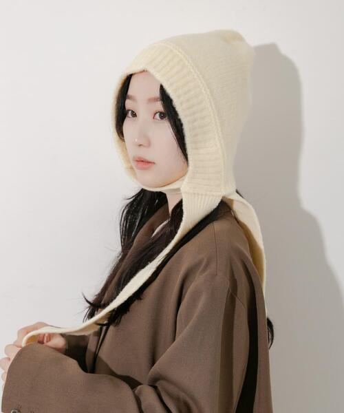 SMELLY(スメリー)の「ニットキャップボンネット(ニットキャップ/ビーニー・レディース・ブラック/アイボリー・-)」の18枚目の写真