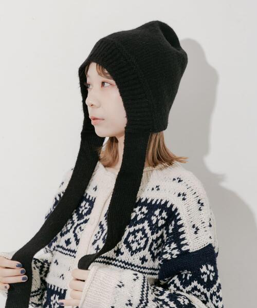 SMELLY(スメリー)の「ニットキャップボンネット(ニットキャップ/ビーニー・レディース・ブラック/アイボリー・-)」の10枚目の写真