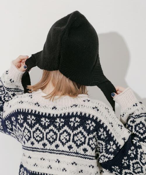 SMELLY(スメリー)の「ニットキャップボンネット(ニットキャップ/ビーニー・レディース・ブラック/アイボリー・-)」の9枚目の写真