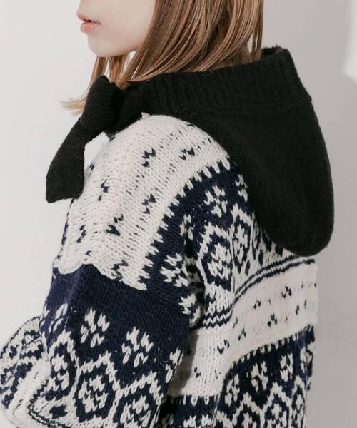 SMELLY(スメリー)の「ニットキャップボンネット(ニットキャップ/ビーニー・レディース・ブラック/アイボリー・-)」の6枚目の写真