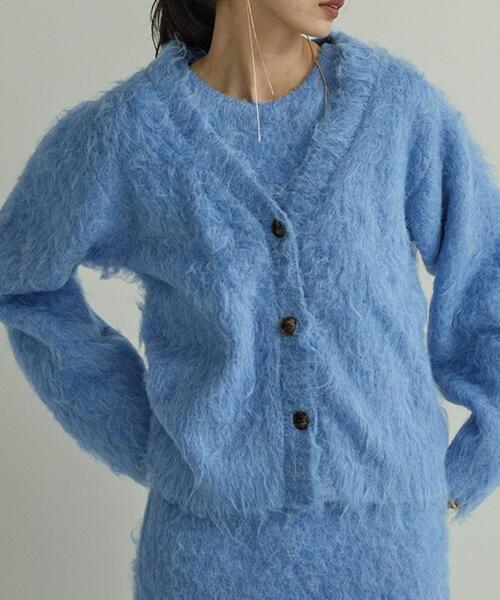 URBAN RESEARCH ROSSO WOMEN（アーバンリサーチ　ロッソ）の「Mewl　ファーカーディガン（カーディガン/ボレロ・レディース・オフホワイト/ブルー/ブラック・FREE）」の14枚目の写真