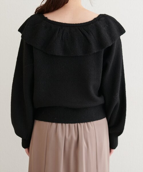 natural couture（ナチュラルクチュール）の「【WEB限定】クロスフリルニット（ニット/セーター・レディース・ブラック/アイボリー/ピンク/チャコールグレー・FREE）」の19枚目の写真