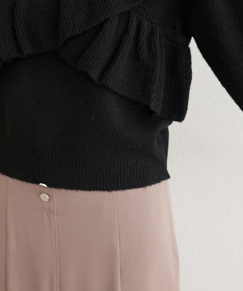 natural couture（ナチュラルクチュール）の「【WEB限定】クロスフリルニット（ニット/セーター・レディース・ブラック/アイボリー/ピンク/チャコールグレー・FREE）」の22枚目の写真