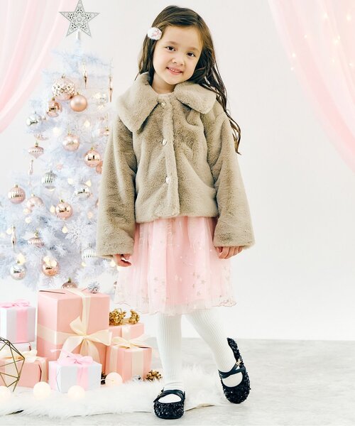 apres les cours（アプレレクール）の「ファーリボンヘアクリップ（バレッタ/ヘアクリップ・キッズ・アイボリー・FREE）」の2枚目の写真