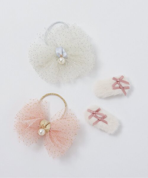 apres les cours（アプレレクール）の「ファーリボンヘアクリップ（バレッタ/ヘアクリップ・キッズ・アイボリー・FREE）」の7枚目の写真