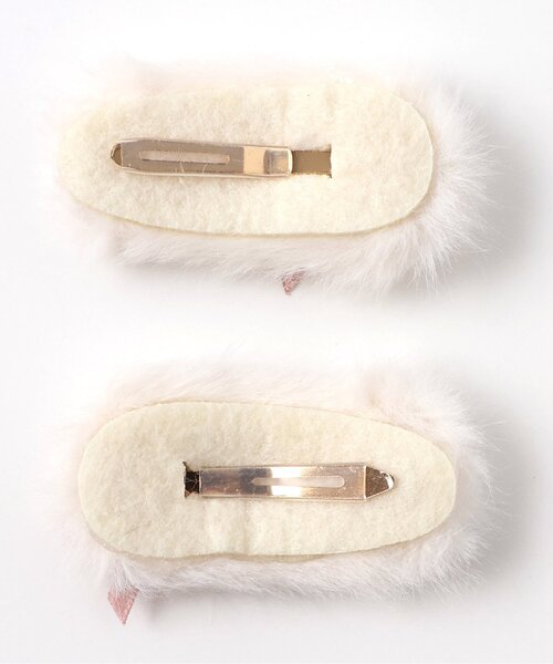 apres les cours（アプレレクール）の「ファーリボンヘアクリップ（バレッタ/ヘアクリップ・キッズ・アイボリー・FREE）」の10枚目の写真