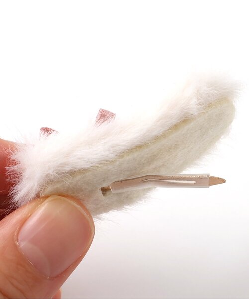 apres les cours（アプレレクール）の「ファーリボンヘアクリップ（バレッタ/ヘアクリップ・キッズ・アイボリー・FREE）」の11枚目の写真