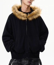 link lot（リンクロット）の「【25年秋冬新作】ワンポイント刺繍フェイクファージップパーカー（パーカー）」