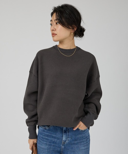 TICCA(ティッカ)の「【TICCA/ティッカ】ダウニーウラケプルオーバー/裏起毛/スウェット(スウェット・レディース・チャコールグレー/レッド・フリー)」の7枚目の写真