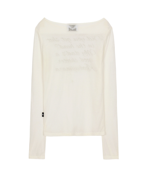 GILAARCHIVE(ギラアーカイブ)の「LETTERING SHEER LONG SLEEVE_WH(Tシャツ/カットソー・レディース・その他・FREE)」の4枚目の写真