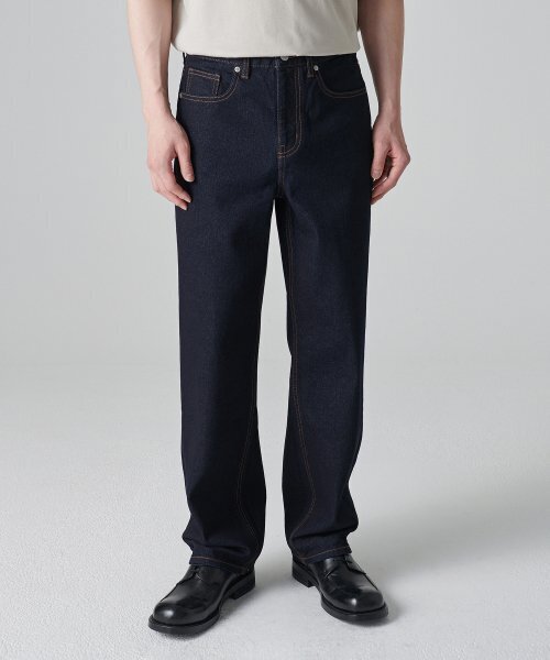 MUSINSA STANDARD（ムシンサスタンダード）の「ルーズストレートデニムパンツ [ディープインディゴ]（デニムパンツ・メンズ・その他・40/38/42/34/28/29/32/30/31/33/26/27/36）」の5枚目の写真
