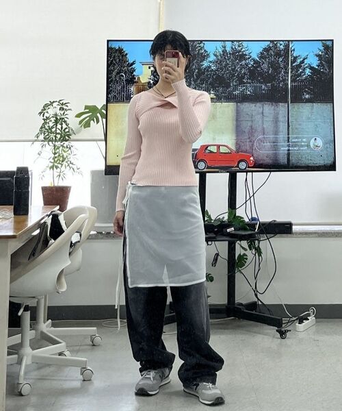 THE GREEN LAB（ザグリーンラボ）の「ツイストスリムリブニット[ブラック]（ニット/セーター・レディース・その他・FREE）」の12枚目の写真