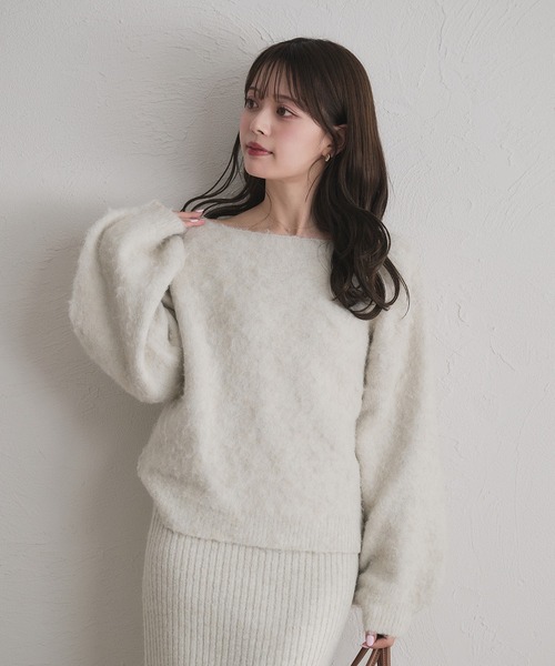 fupel(フぺル)の「2way brushed knit setup / 2way起毛ニットセットアップ(セットアップ・レディース・オフホワイト/グレー/ネイビー・FREE)」の4枚目の写真