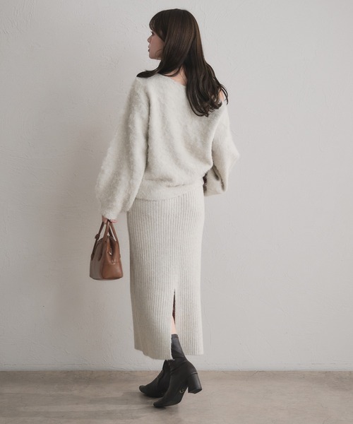 fupel(フぺル)の「2way brushed knit setup / 2way起毛ニットセットアップ(セットアップ・レディース・オフホワイト/グレー/ネイビー・FREE)」の18枚目の写真