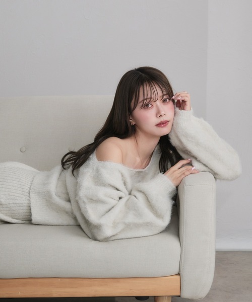 fupel(フぺル)の「2way brushed knit setup / 2way起毛ニットセットアップ(セットアップ・レディース・オフホワイト/グレー/ネイビー・FREE)」の22枚目の写真