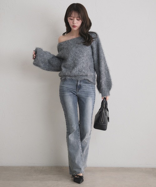 fupel(フぺル)の「2way brushed knit setup / 2way起毛ニットセットアップ(セットアップ・レディース・オフホワイト/グレー/ネイビー・FREE)」の16枚目の写真