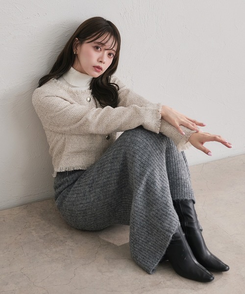 fupel(フぺル)の「2way brushed knit setup / 2way起毛ニットセットアップ(セットアップ・レディース・オフホワイト/グレー/ネイビー・FREE)」の12枚目の写真