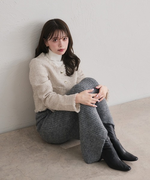fupel(フぺル)の「2way brushed knit setup / 2way起毛ニットセットアップ(セットアップ・レディース・オフホワイト/グレー/ネイビー・FREE)」の13枚目の写真