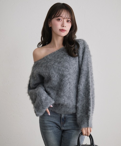 fupel(フぺル)の「2way brushed knit setup / 2way起毛ニットセットアップ(セットアップ・レディース・オフホワイト/グレー/ネイビー・FREE)」の14枚目の写真