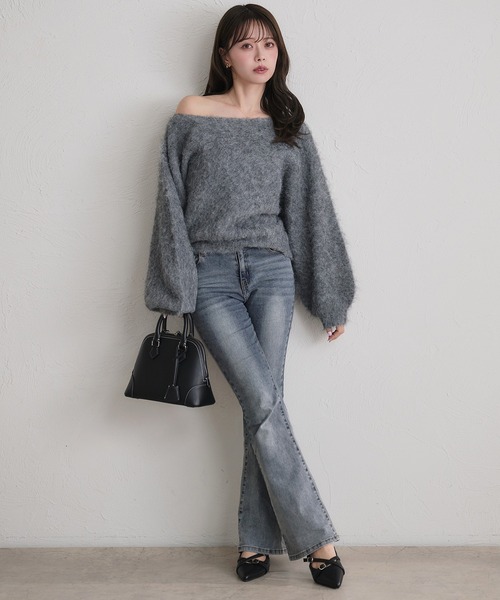 fupel(フぺル)の「2way brushed knit setup / 2way起毛ニットセットアップ(セットアップ・レディース・オフホワイト/グレー/ネイビー・FREE)」の15枚目の写真