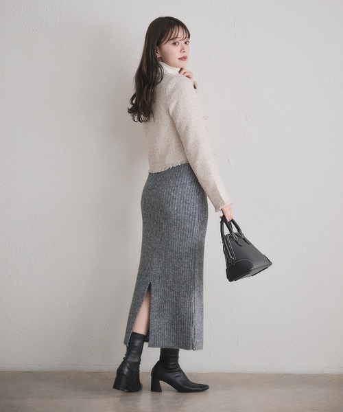 fupel(フぺル)の「2way brushed knit setup / 2way起毛ニットセットアップ(セットアップ・レディース・オフホワイト/グレー/ネイビー・FREE)」の9枚目の写真