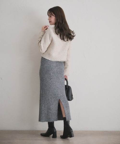 fupel(フぺル)の「2way brushed knit setup / 2way起毛ニットセットアップ(セットアップ・レディース・オフホワイト/グレー/ネイビー・FREE)」の11枚目の写真