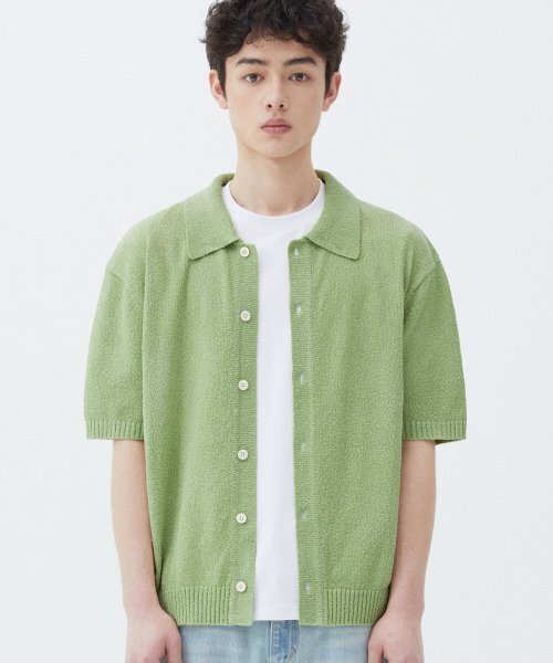 TRILLION(トリリオン)の「ウォッシャブルブックルカラー 半袖ニット(LIGHT GREEN)(Tシャツ/カットソー・レディース・その他・MEDIUM/LARGE/X-LARGE)」の2枚目の写真