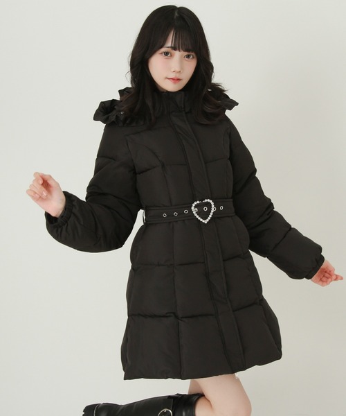 ビッグボウタイリボンAラインフェイクダウンコート【中綿】（その他