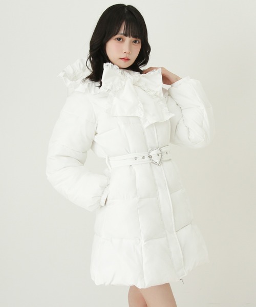 ビッグボウタイリボンAラインフェイクダウンコート【中綿】（その他
