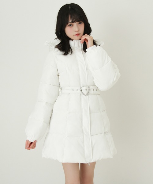 ビッグボウタイリボンAラインフェイクダウンコート【中綿】（その他