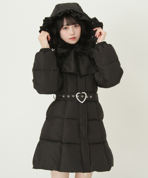 ビッグボウタイリボンAラインフェイクダウンコート【中綿】（その他
