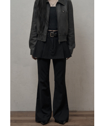 KHAKIPOINT（カーキポイント）の「Skirt Layered Bootcut Pants (black)（スラックス）」