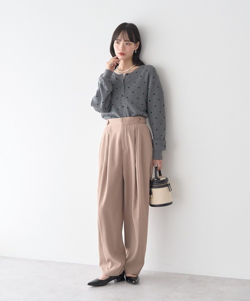 earth music&ecology（アースミュージックアンドエコロジー）の「ドットジャガードカーディガン（カーディガン/ボレロ・レディース・グレー/アイボリー・FREE）」の6枚目の写真