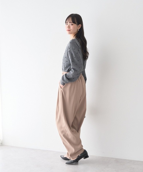 earth music&ecology（アースミュージックアンドエコロジー）の「ドットジャガードカーディガン（カーディガン/ボレロ・レディース・グレー/アイボリー・FREE）」の7枚目の写真