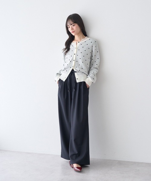 earth music&ecology（アースミュージックアンドエコロジー）の「ドットジャガードカーディガン（カーディガン/ボレロ・レディース・グレー/アイボリー・FREE）」の13枚目の写真